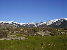 Lato sud della parte orientale della Cuerda Larga vista dalla zona bassa dell'Hueco de San Blas.