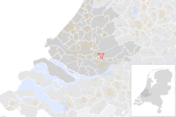 Locatie van de gemeente Alblasserdam (gemeentegrenzen CBS 2016)