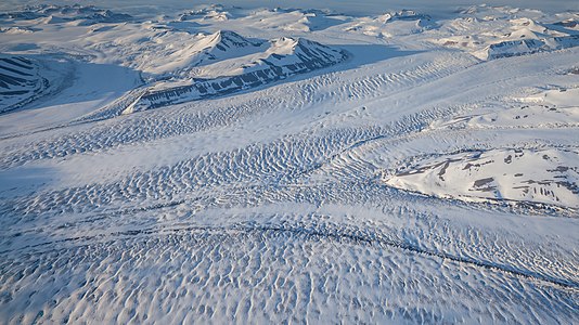 Nathorst glacier, Svalbard, from above