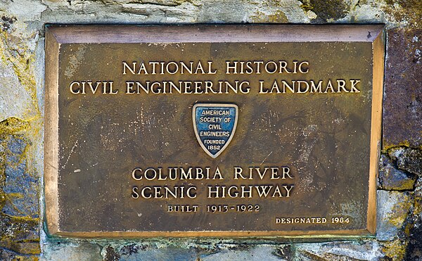 National Historic Civil Engineering Landmark, found near Multnomah Falls on the Columbia River Scenic Highway