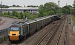 Norton Fitzwarren - GWR 43093-43002 leaving the West Somerset Railway.JPG