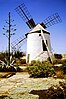 Eine typische spanische Windmühle bei Betancuria, Fuerteventura - 1986