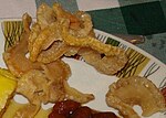 Oreilles de crisse: deep fried pork skin and fat