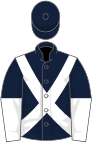 Dark blue, white cross belts, halved sleeves