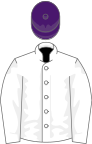 White, purple cap