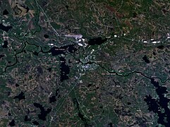 Vue satellitaire du centre de Pudasjärvi.