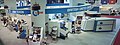 Panorama of Shoe machinery on the USM-Texon stand at the international fair at Pirmasens, Germany, late 1990s