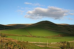 Park Law Iron Age settlement near Sourhope in the Borders, was the site of an agricultural settlement during the Iron Age. Nearby hillsides have prominent lynchets or cultivation rigs. Park Law, Iron Age Settlement near Sourhope - geograph.org.uk - 552417.jpg