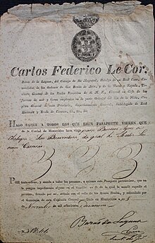 Uma passaporte do então Brasil de 1819.