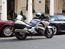 A motorcycle taxi waiting for passenger in London Passenger Bikes Ltd motorcycle taxi.jpg