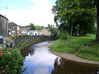 Pendle Water River in Lancashire, England