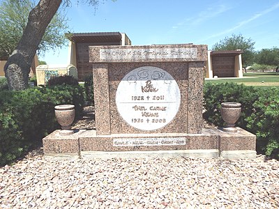 The tomb of Bil and Thel Keane in the Holy Redeemer Cemetery in Phoenix, Arizona