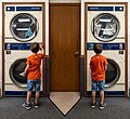 Image 115Photomontage of Gabriel at a laundromat, Glenview, Chicago, Illinois, US