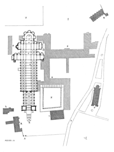 Grondplan van de derde abdij van Cluny
