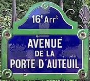 Plaque Avenue Porte Auteuil - Paris XVI (FR75) - 2021-08-11 - 1.jpg
