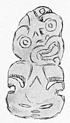 A small greenstone tiki of the A type.