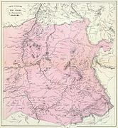 Mapa de la parte sur-occidental de la provincia de Guayana (hoy estado Amazonas) en 1840, que contiene el trazado en la parte sur del límite.