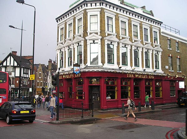 A city pub, the World's End, Camden Town, London