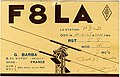 Carte QSL de F8LA, France (1948).