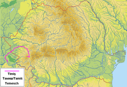 Timiş river map