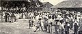 Refugees at El Caney waiting for Red Cross food