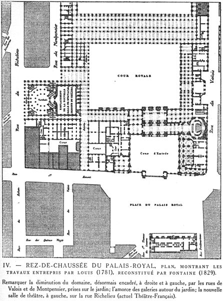 File:Rez-de-chaussée du Palais-Royal c1790, plan reconstitué par Fontaine 1829 - Espezel 1936 p141.jpg