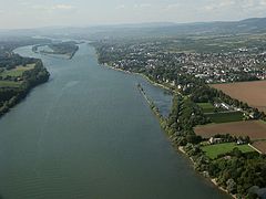 Mainz arroaren ikuspegia Mainz ibaian behera, Eltville eta Erbach-etik Bingenera