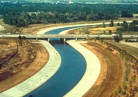 River Rouge in Dearborn. The Southfield Freeway bridge is shown.