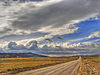 Lonely rural road in the steppes north of Ankara