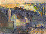 Robert Antoine Pinchon, Le Pont aux Anglais, soleil couchant, 1905, oil on canvas, 54 x 73 cm, Musee des Beaux-Arts de Rouen.jpg