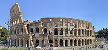 The Colosseum, an amphitheatre in Rome (built 72-80 AD) Rome Colosseum exterior panorama.jpg
