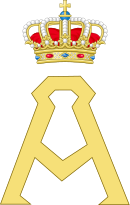 Royal Monogram of King Albert I, King of the Belgians, Variant.svg