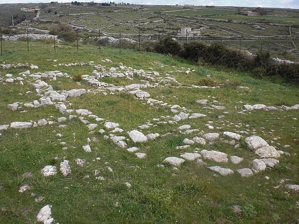 Ruins of Castiglione di Ragusa, near Ragusa, a Sicel town founded in the 7th century BC.