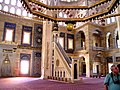 The minbar of the mosque with the mihrab on the left