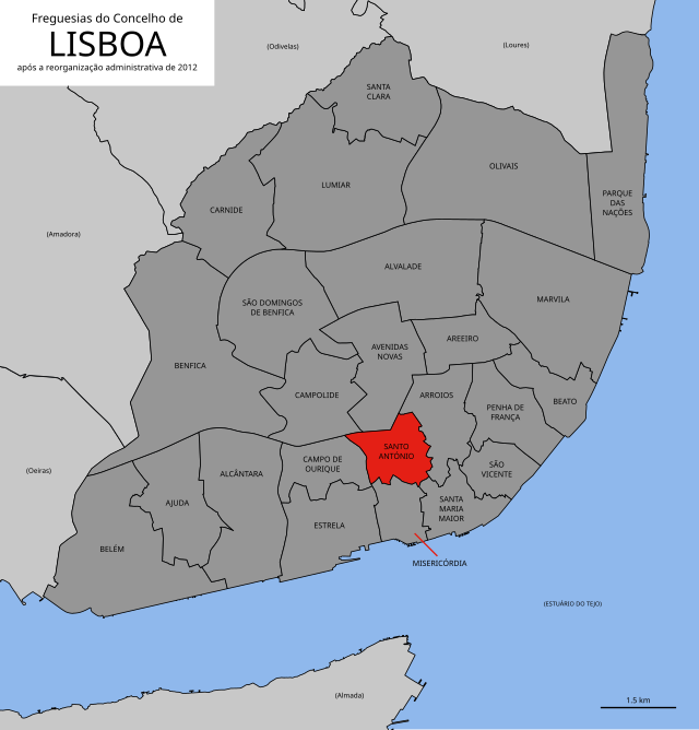 Localização no município de Lisboa