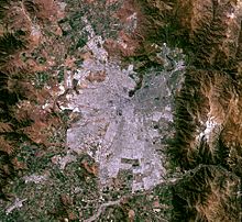 Satellite image of Santiago taken by Landsat 8 on 24 October 2014. Satellite image of Santiago, Chile - October 24, 2014.jpg