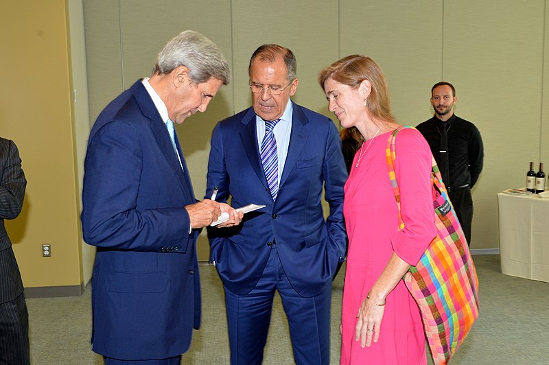 File:Secretary Kerry and Ambassador Power Chat With Russian Foreign Minister Lavrov Before a P5+1 Meeting Hosted by UN Secretary-General Ban at UN Headquarters in New York City (21810786412).jpg