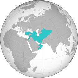 امپراتوری سلجوقی در بزرگترین گستره خود در دوران سلطنت ملکشاه یکم