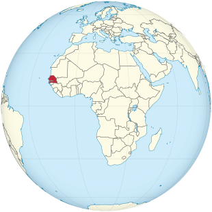 Senegal op de wereldbol (Afrika gecentreerd) .svg