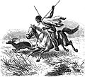Seven Years in South Africa, page 259, a Yochom of the Kalahari chasing a blessbock.jpg