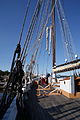 Sherman Zwicker, a wooden auxiliary schooner moored at the Maine Maritime Museum in Bath, Maine, USA