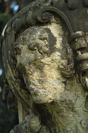 damaged sandstone sculpture in Dresden