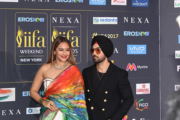 Diljit and Sonakshi Sinha at 18th IIFA Awards