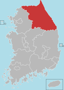 Location of Gangwon Province