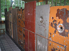 Soviet prison doors on display in the Museum of Occupations, Tallinn SovietPrisonDoorsTallinn.JPG