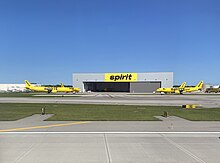 Spirit Airlines maintenance hangar at DTW