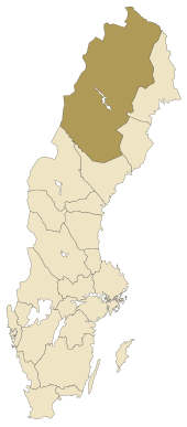 Lage von Lappland in Schweden