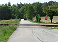 Čeština: Železniční přejezd v Peceradech, části Týnce nad Sázavou English: Level crossing in Pecerady, part of Týnec nad Sázavou, Czech Republic