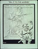 American World War II propaganda poster shows the Marines as avengers.