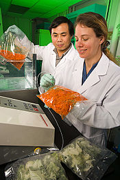 Testing modified atmosphere in a plastic bag of carrots Testing MAP for carrots.jpg